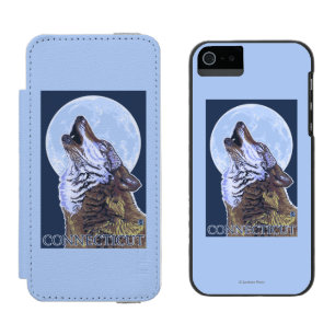 Coque-portefeuille iPhone 5 Incipio Watson™ Loup de ConnecticutHowling