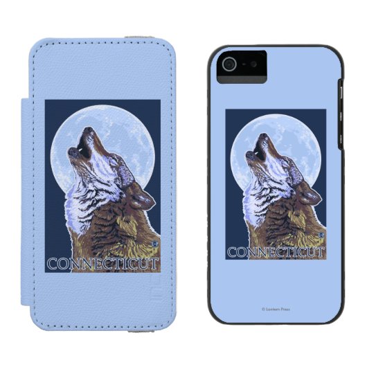Coque Portefeuille Incipio Pour iPhone Loup de ConnecticutHowling (Côté par côté)
