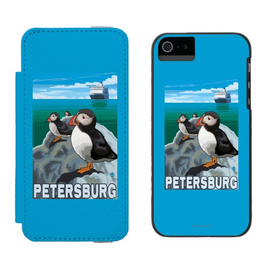 Coque Portefeuille Incipio Pour iPhone Macareux et bateau de croisière - Pétersbourg, (Côté par côté)