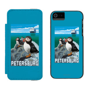 Coque-portefeuille iPhone 5 Incipio Watson™ Macareux et bateau de croisière - Pétersbourg,