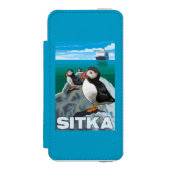 Coque Portefeuille Incipio Pour iPhone Macareux et bateau de croisière - Sitka, Alaska (Folio Devant)
