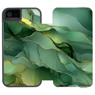 Coque-portefeuille iPhone 5 Incipio Watson™ Marbre vert or
