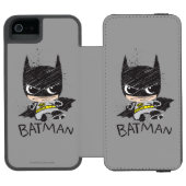 Coque Portefeuille Incipio Pour iPhone Mini classique Batman Sketch (Folio Ouvert)