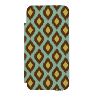 Coque-portefeuille iPhone 5 Incipio Watson™ Moderne jaune bleu d'ikat tribal moderne
