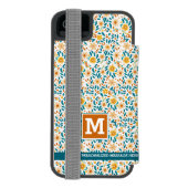 Coque Portefeuille Incipio Pour iPhone Monogramme floral personnalisé et nom (Folio Dos)