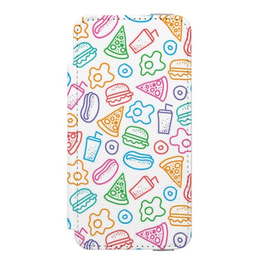 Coque Portefeuille Incipio Pour iPhone Motif 2 d'aliments de préparation rapide (Folio Devant)