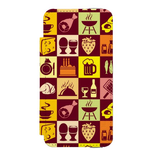 Coque Portefeuille Incipio Pour iPhone Motif 2 de nourriture (Folio Devant)