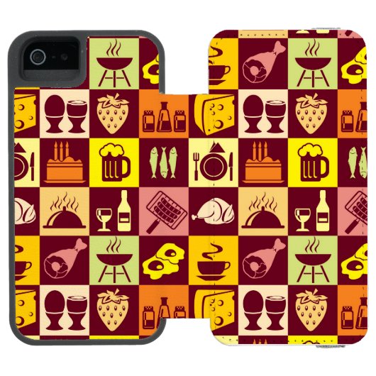 Coque Portefeuille Incipio Pour iPhone Motif 2 de nourriture (Folio Ouvert)