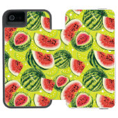 Coque Portefeuille Incipio Pour iPhone Motif 2 de pastèque (Folio Ouvert)