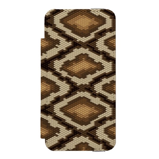Coque Portefeuille Incipio Pour iPhone Motif 2 de peau de serpent de python (Folio Devant)