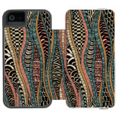 Coque Portefeuille Incipio Pour iPhone Motif abstrait dans le style ethnique (Folio Ouvert)