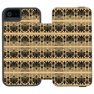 Coque-portefeuille iPhone 5 Incipio Watson™ Motif arabesque méditerranéen grec marron