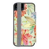 Coque Portefeuille Incipio Pour iPhone Motif avec des asters (Folio Dos)