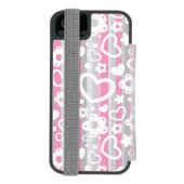 Coque Portefeuille Incipio Pour iPhone Motif avec des coeurs et des fleurs (Folio Dos)