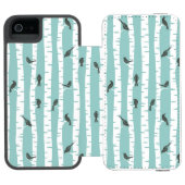 Coque Portefeuille Incipio Pour iPhone Motif avec des oiseaux et des arbres (Folio Ouvert)