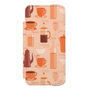 Coque-portefeuille iPhone 5 Incipio Watson™ Motif avec les boissons et le texte