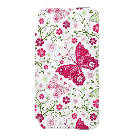 Coque Portefeuille Incipio Pour iPhone Motif blanc floral (Folio Devant)