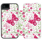 Coque Portefeuille Incipio Pour iPhone Motif blanc floral (Folio Ouvert)