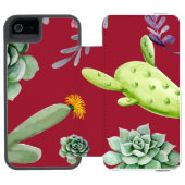 Coque Portefeuille Incipio Pour iPhone Motif Cactus 4 (Folio Ouvert)
