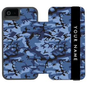 Coque-portefeuille iPhone 5 Incipio Watson™ Motif camouflage bleu marine Personnalisez votre n