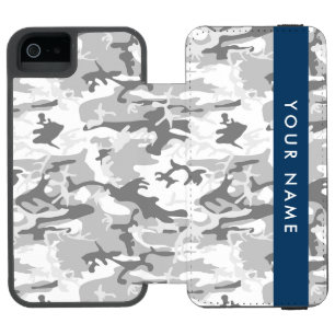 Coque-portefeuille iPhone 5 Incipio Watson™ Motif camouflage gris neige d'hiver Personnalisez