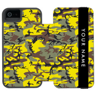 Coque-portefeuille iPhone 5 Incipio Watson™ Motif Camouflage Jaune et Marron Personnalisé Votr
