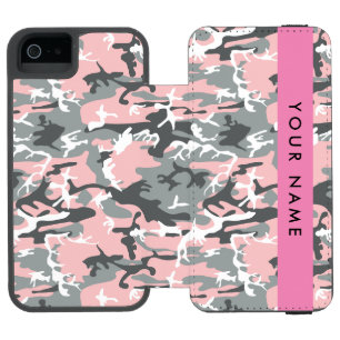 Coque-portefeuille iPhone 5 Incipio Watson™ Motif camouflage rose et gris Personnalisez votre 