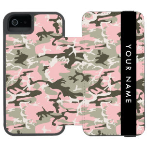 Coque-portefeuille iPhone 5 Incipio Watson™ Motif camouflage rose et vert Personnalisez votre