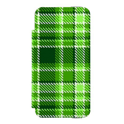 Coque Portefeuille Incipio Pour iPhone Motif Checkered de couleur verte (Folio Devant)