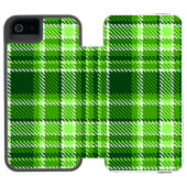 Coque Portefeuille Incipio Pour iPhone Motif Checkered de couleur verte (Folio Ouvert)