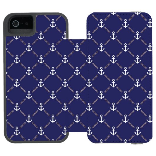 Coque Portefeuille Incipio Pour iPhone Motif d'Ancre (Folio Ouvert)