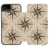 Coque Portefeuille Incipio Pour iPhone Motif de boussole de navigation (Folio Ouvert)