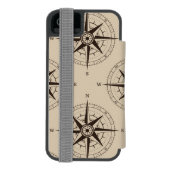 Coque Portefeuille Incipio Pour iPhone Motif de boussole de navigation (Folio Dos)