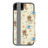 Coque Portefeuille Incipio Pour iPhone motif de chat et de poissons (Folio Dos)