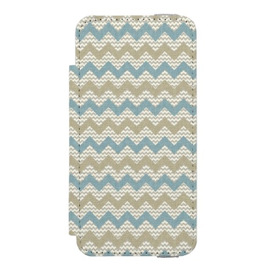 Coque Portefeuille Incipio Pour iPhone Motif de Chevron sur la texture de toile (Folio Devant)