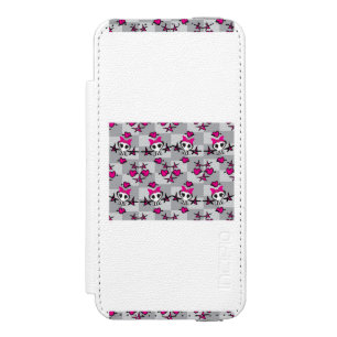 Coque-portefeuille iPhone 5 Incipio Watson™ Motif de crânes d'Emo