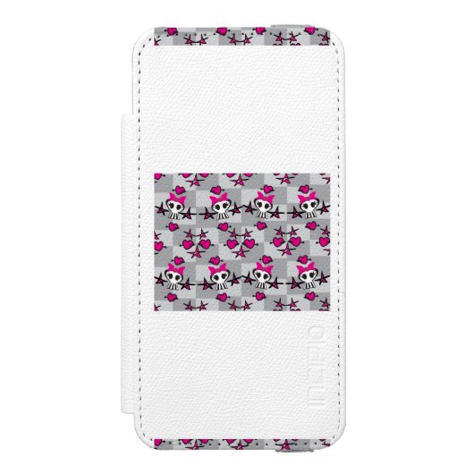 Coque Portefeuille Incipio Pour iPhone Motif de crânes d'Emo (Folio Devant)