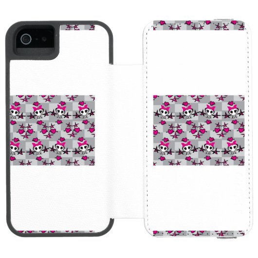 Coque Portefeuille Incipio Pour iPhone Motif de crânes d'Emo (Folio Ouvert)