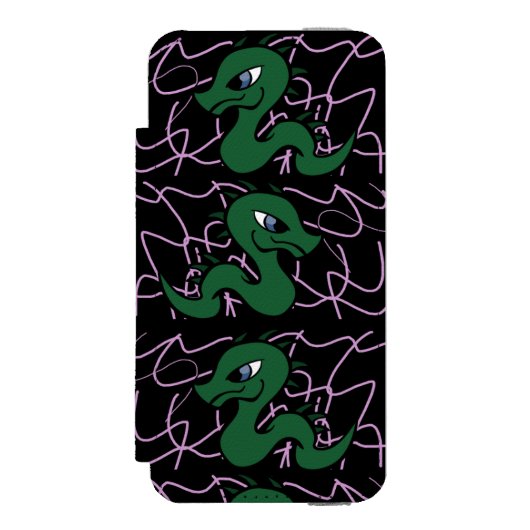 Coque Portefeuille Incipio Pour iPhone Motif de dragon vert bébé (Folio Devant)