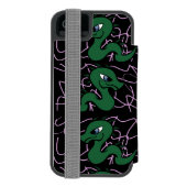 Coque Portefeuille Incipio Pour iPhone Motif de dragon vert bébé (Folio Dos)