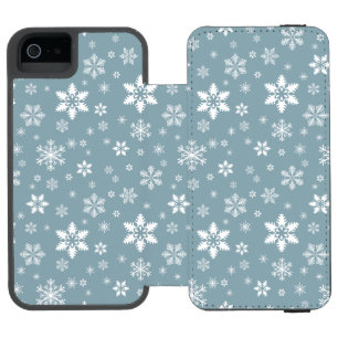 Coque-portefeuille iPhone 5 Incipio Watson™ Motif de flocon de neige, flocons blancs, neige, g
