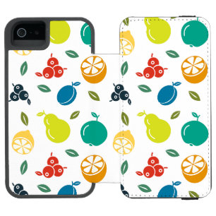 Coque-portefeuille iPhone 5 Incipio Watson™ Motif de fruits, prune, orange, citron, poire, pom