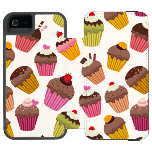 Coque-portefeuille iPhone 5 Incipio Watson™ Motif de gâteau, Motif de muffin, Chocolat, Coeurs