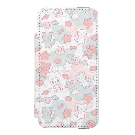 Coque Portefeuille Incipio Pour iPhone motif de kawaii avec le griffonnage (Folio Devant)