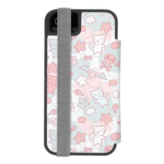 Coque Portefeuille Incipio Pour iPhone motif de kawaii avec le griffonnage (Folio Dos)