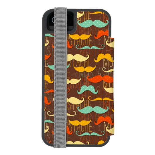 Coque Portefeuille Incipio Pour iPhone Motif de moustache (Folio Dos)