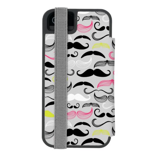 Coque Portefeuille Incipio Pour iPhone Motif de moustache, rétro style (Folio Dos)