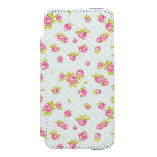 Coque-portefeuille iPhone 5 Incipio Watson™ Motif de papier peint d'élégance des roses roses 4