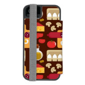 Coque Portefeuille Incipio Pour iPhone Motif de pizza (Folio Dos)