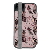 Coque Portefeuille Incipio Pour iPhone Motif de plume de paon (Folio Dos)
